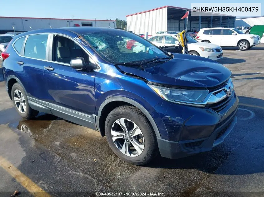 2019 Honda Cr-V Lx VIN: 2HKRW5H35KH400479 Lot: 40532137