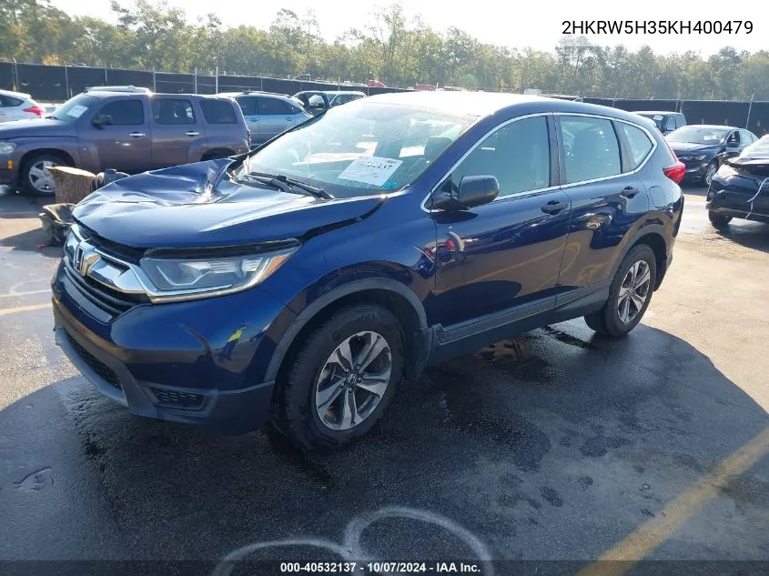 2019 Honda Cr-V Lx VIN: 2HKRW5H35KH400479 Lot: 40532137