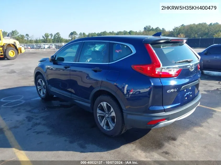 2019 Honda Cr-V Lx VIN: 2HKRW5H35KH400479 Lot: 40532137