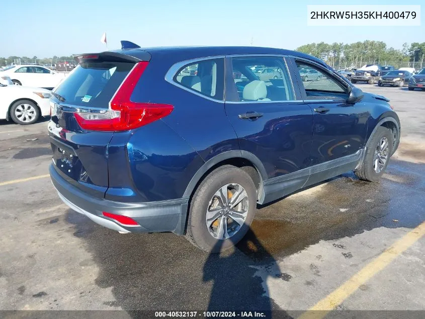 2019 Honda Cr-V Lx VIN: 2HKRW5H35KH400479 Lot: 40532137