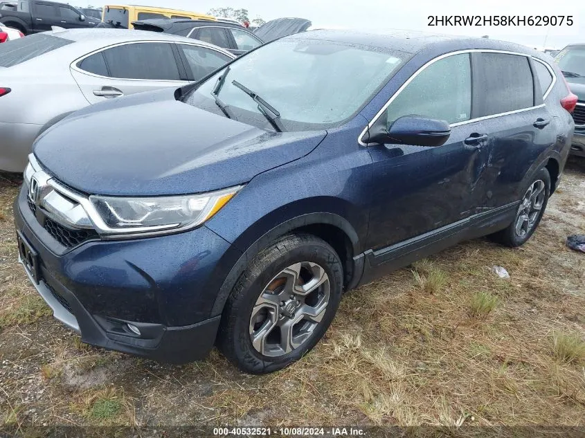 2019 Honda Cr-V Ex VIN: 2HKRW2H58KH629075 Lot: 40532521