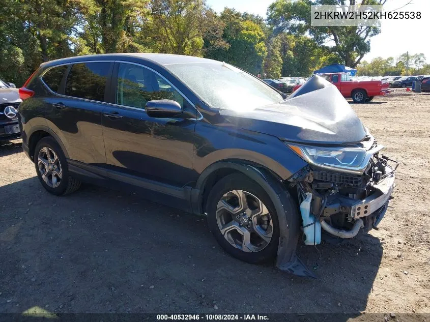 2019 Honda Cr-V Ex VIN: 2HKRW2H52KH625538 Lot: 40532946