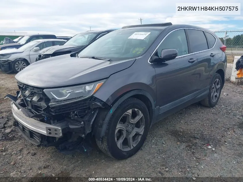 2019 Honda Cr-V Ex-L VIN: 2HKRW1H84KH507575 Lot: 40534424