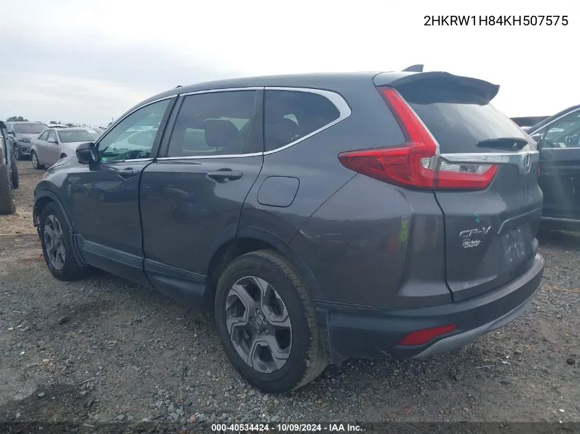 2019 Honda Cr-V Ex-L VIN: 2HKRW1H84KH507575 Lot: 40534424