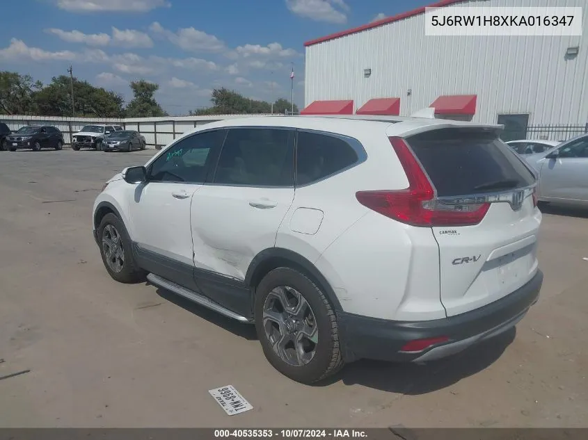 2019 Honda Cr-V Ex-L VIN: 5J6RW1H8XKA016347 Lot: 40535353