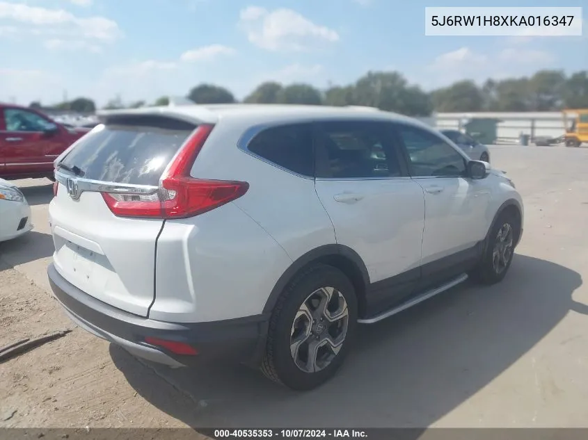 2019 Honda Cr-V Ex-L VIN: 5J6RW1H8XKA016347 Lot: 40535353