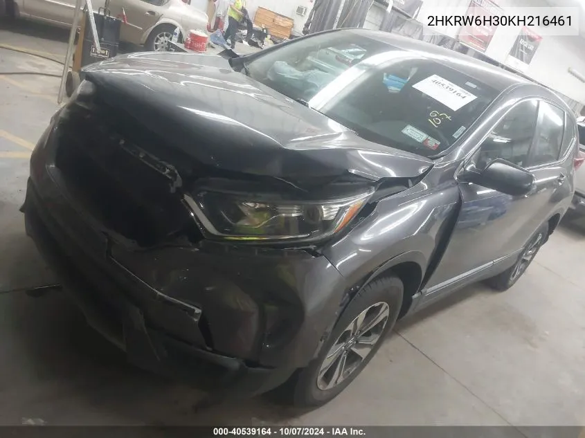 2019 Honda Cr-V Lx VIN: 2HKRW6H30KH216461 Lot: 40539164