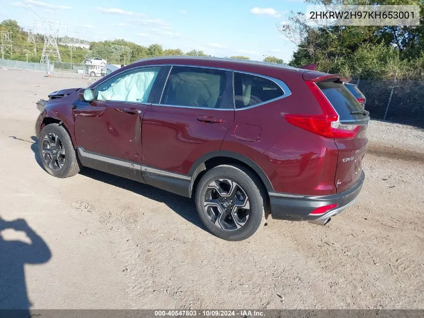 2019 Honda Cr-V Touring VIN: 2HKRW2H97KH653001 Lot: 40547803