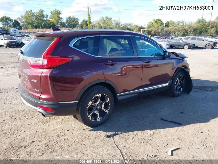 2019 Honda Cr-V Touring VIN: 2HKRW2H97KH653001 Lot: 40547803