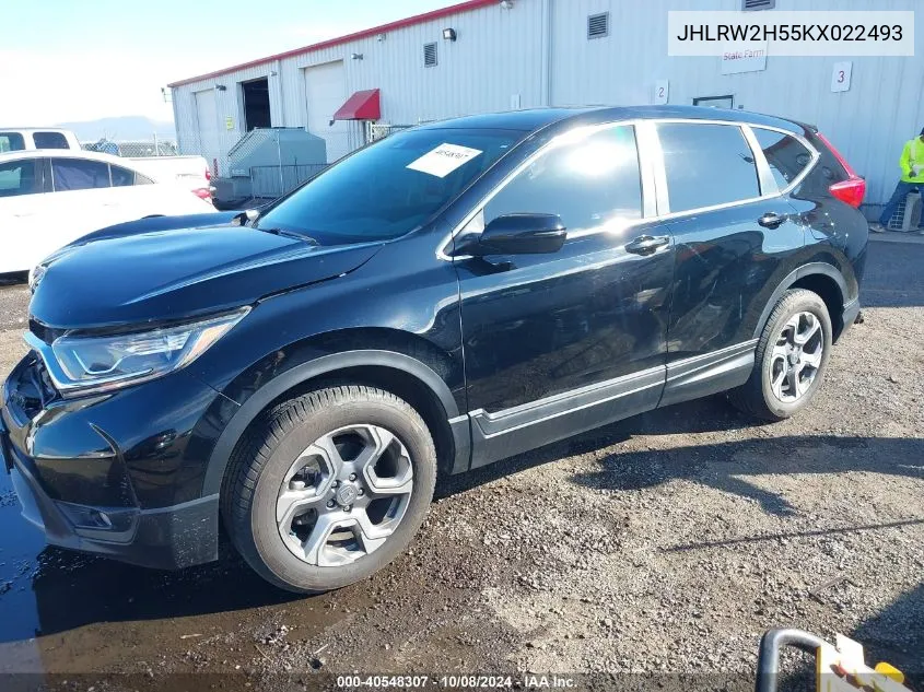 2019 Honda Cr-V Ex VIN: JHLRW2H55KX022493 Lot: 40548307