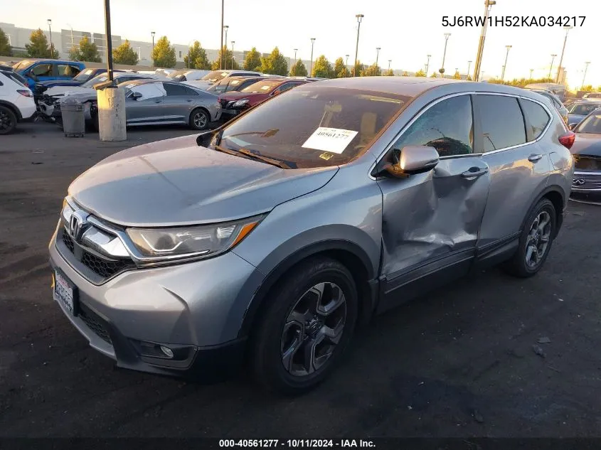 2019 Honda Cr-V Ex VIN: 5J6RW1H52KA034217 Lot: 40561277