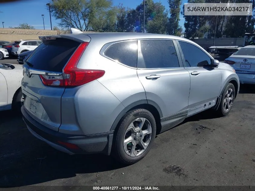 2019 Honda Cr-V Ex VIN: 5J6RW1H52KA034217 Lot: 40561277