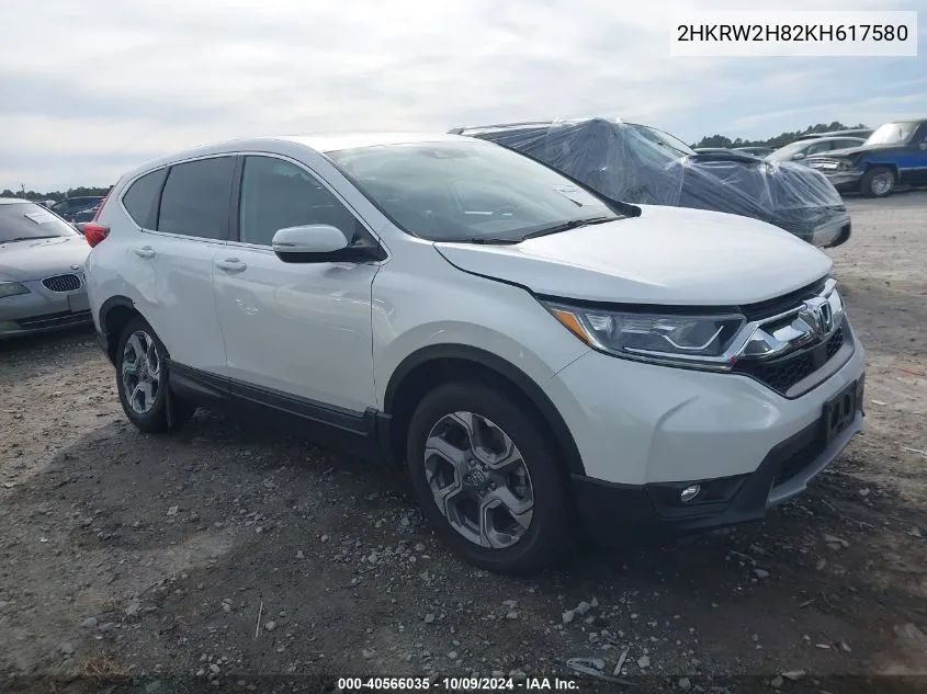 2019 Honda Cr-V Ex-L VIN: 2HKRW2H82KH617580 Lot: 40566035