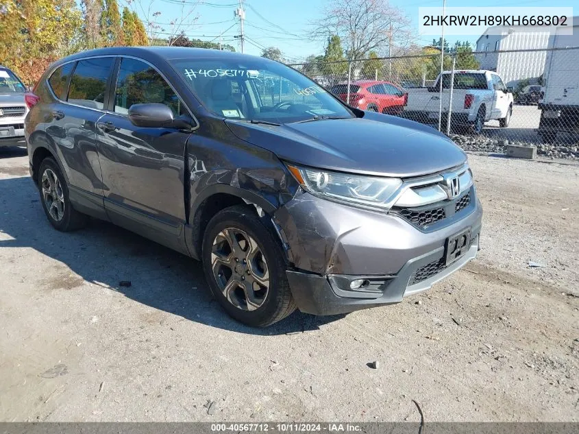 2019 Honda Cr-V Ex-L VIN: 2HKRW2H89KH668302 Lot: 40567712