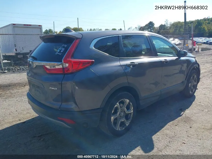 2019 Honda Cr-V Ex-L VIN: 2HKRW2H89KH668302 Lot: 40567712