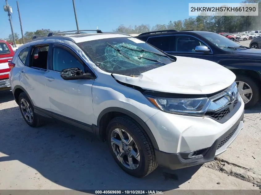 2019 Honda Cr-V Ex VIN: 2HKRW2H57KH661290 Lot: 40569698