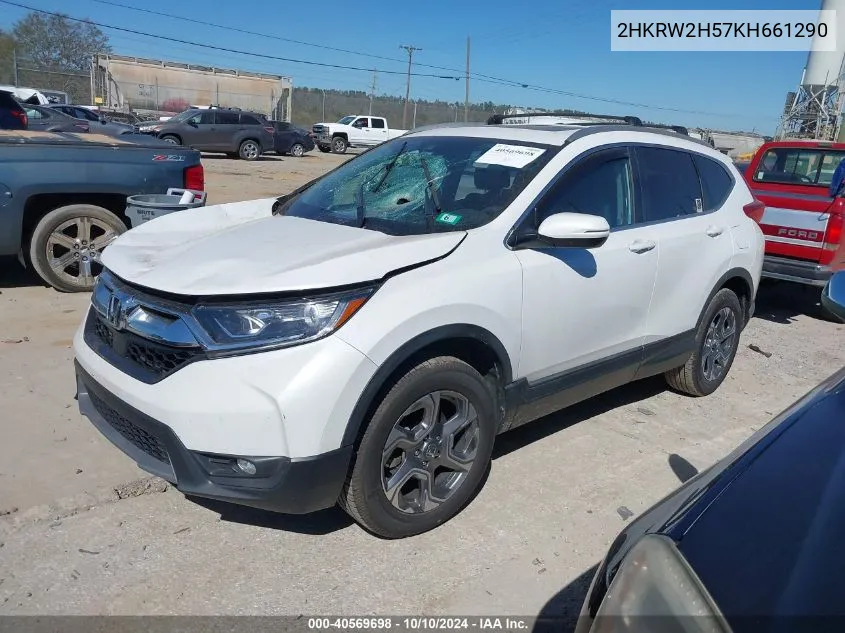 2019 Honda Cr-V Ex VIN: 2HKRW2H57KH661290 Lot: 40569698