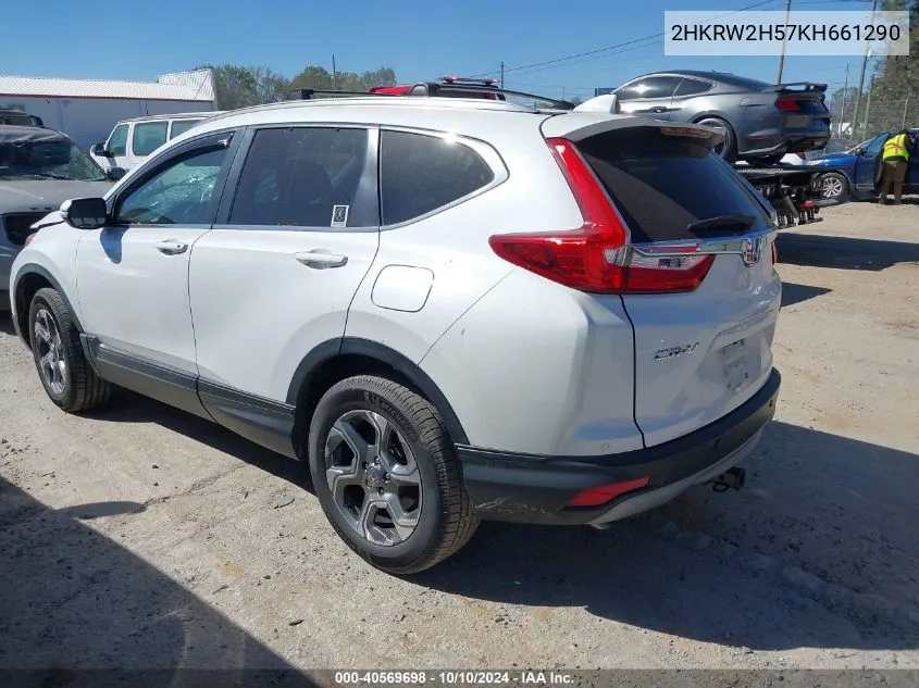 2019 Honda Cr-V Ex VIN: 2HKRW2H57KH661290 Lot: 40569698