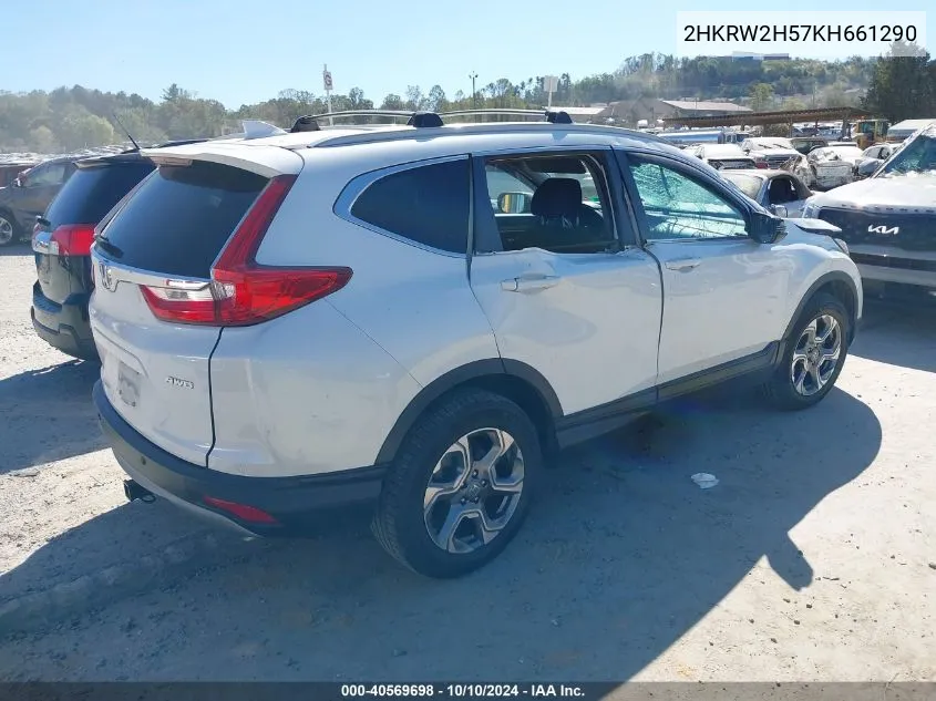 2019 Honda Cr-V Ex VIN: 2HKRW2H57KH661290 Lot: 40569698