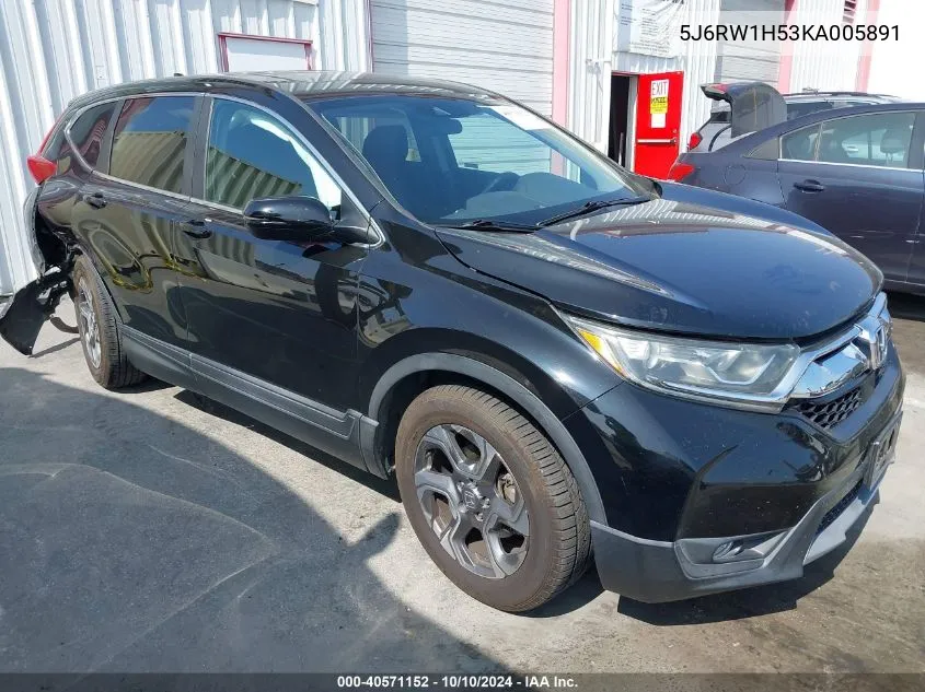 2019 Honda Cr-V Ex VIN: 5J6RW1H53KA005891 Lot: 40571152