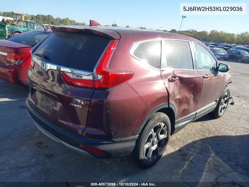 2019 Honda Cr-V Ex VIN: 5J6RW2H53KL029036 Lot: 40573098