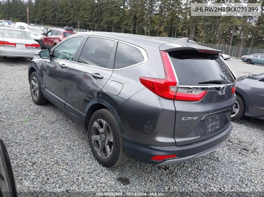 2019 Honda Cr-V Ex-L VIN: JHLRW2H85KX021399 Lot: 40592985