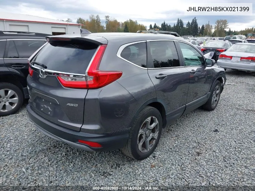 2019 Honda Cr-V Ex-L VIN: JHLRW2H85KX021399 Lot: 40592985