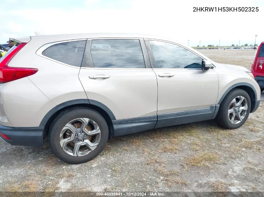 2019 Honda Cr-V Ex VIN: 2HKRW1H53KH502325 Lot: 40595941