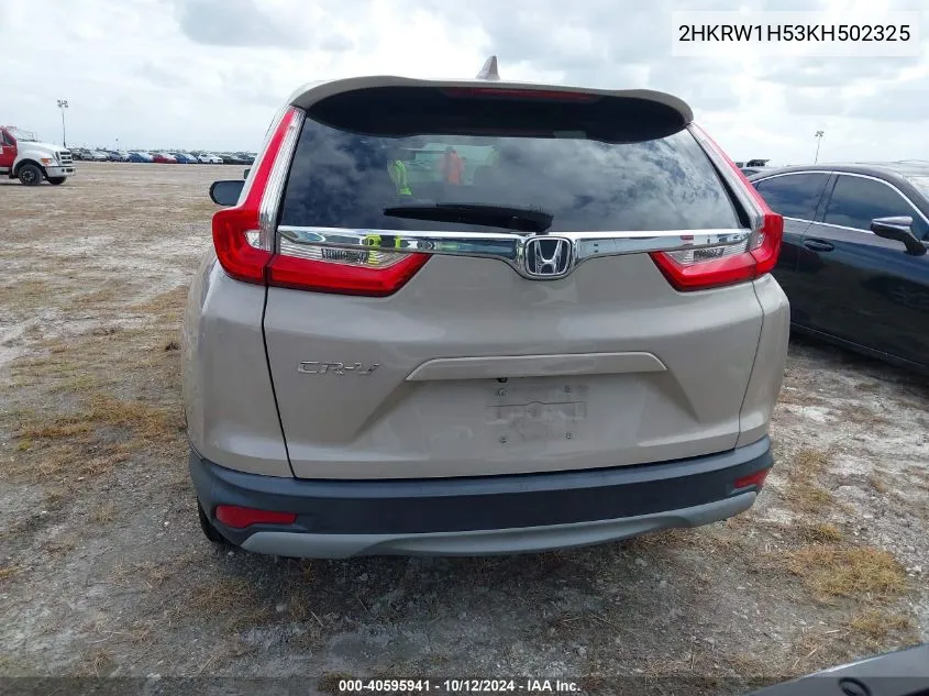 2019 Honda Cr-V Ex VIN: 2HKRW1H53KH502325 Lot: 40595941