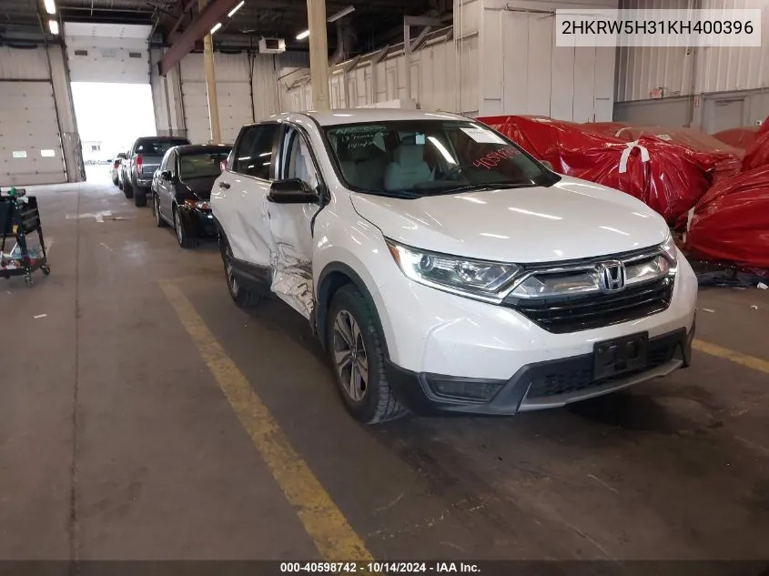 2019 Honda Cr-V Lx VIN: 2HKRW5H31KH400396 Lot: 40598742