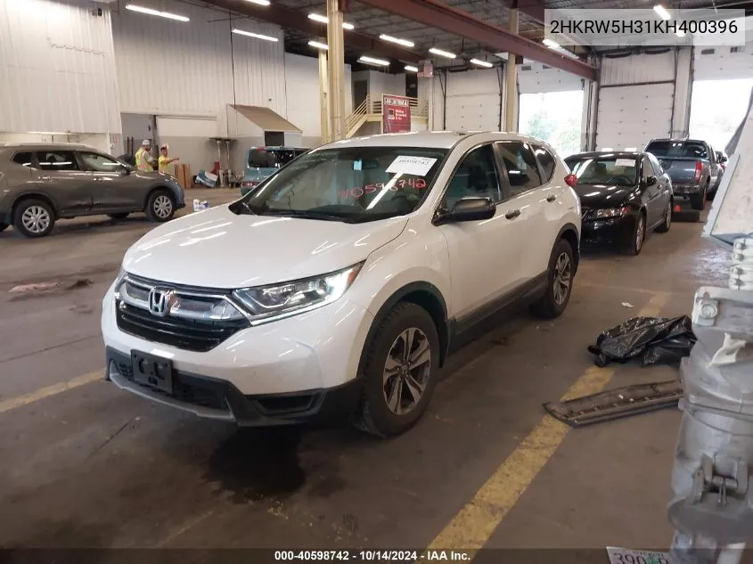 2019 Honda Cr-V Lx VIN: 2HKRW5H31KH400396 Lot: 40598742