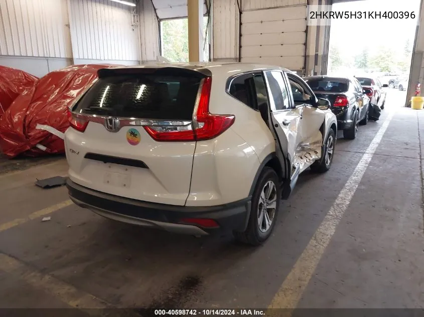 2019 Honda Cr-V Lx VIN: 2HKRW5H31KH400396 Lot: 40598742