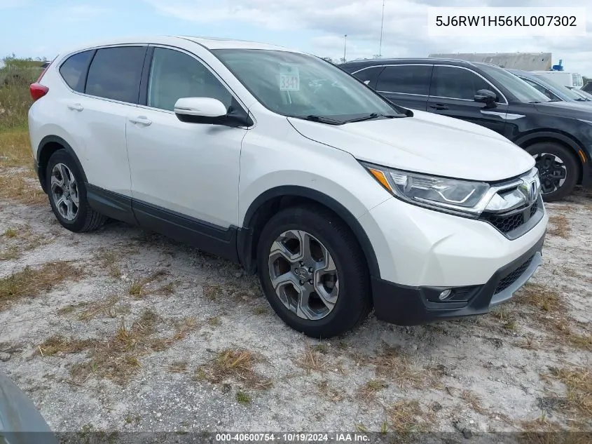 2019 Honda Cr-V Ex VIN: 5J6RW1H56KL007302 Lot: 40600754