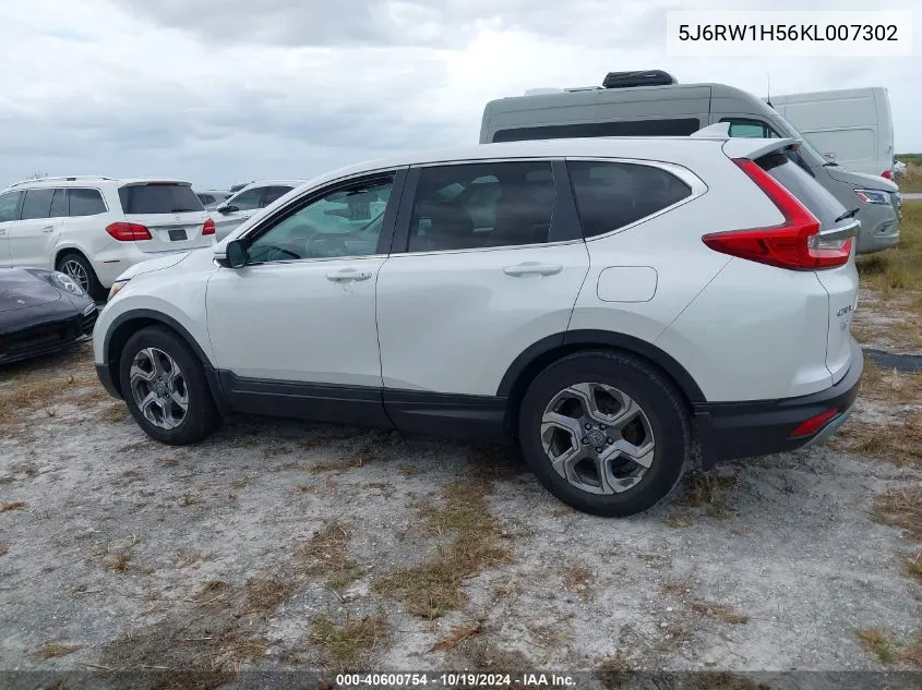 2019 Honda Cr-V Ex VIN: 5J6RW1H56KL007302 Lot: 40600754