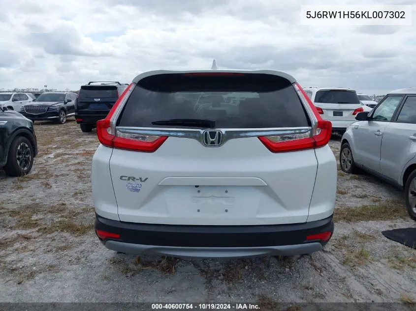 2019 Honda Cr-V Ex VIN: 5J6RW1H56KL007302 Lot: 40600754