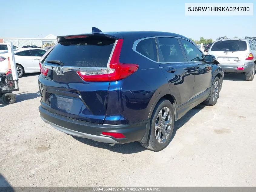 2019 Honda Cr-V Ex-L VIN: 5J6RW1H89KA024780 Lot: 40604392