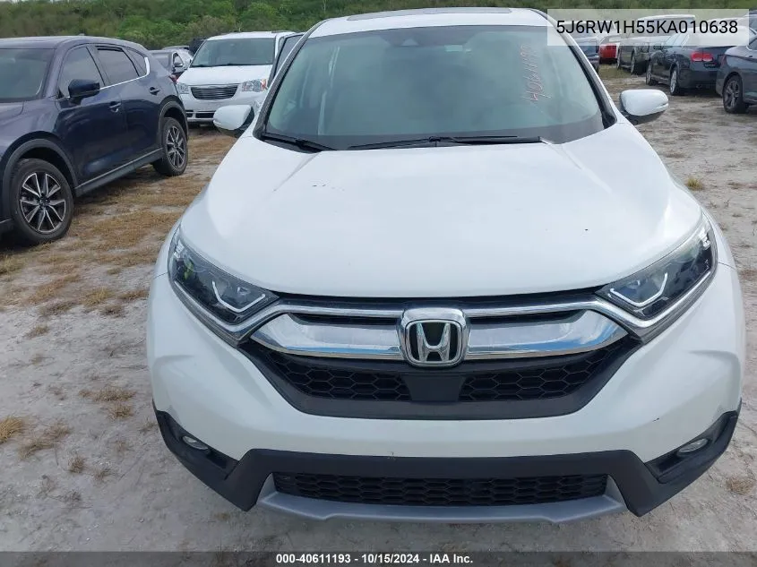 2019 Honda Cr-V Ex VIN: 5J6RW1H55KA010638 Lot: 40611193