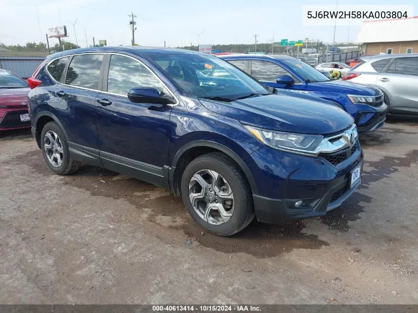 2019 Honda Cr-V Ex VIN: 5J6RW2H58KA003804 Lot: 40613414