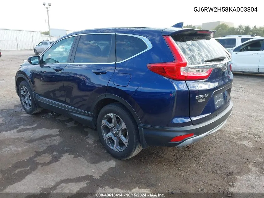 2019 Honda Cr-V Ex VIN: 5J6RW2H58KA003804 Lot: 40613414