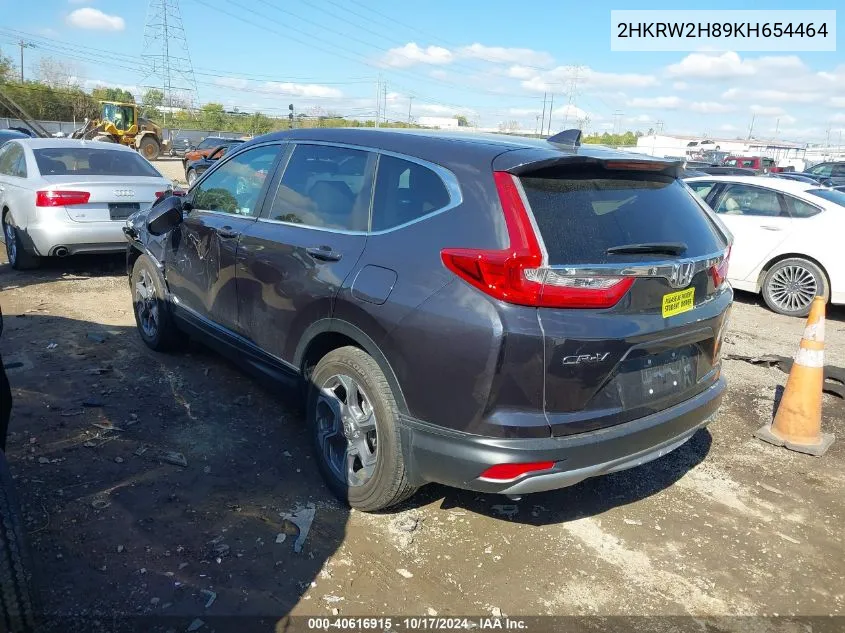 2019 Honda Cr-V Ex-L VIN: 2HKRW2H89KH654464 Lot: 40616915