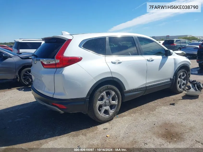 2019 Honda Cr-V Ex VIN: 7FARW1H56KE038790 Lot: 40618097