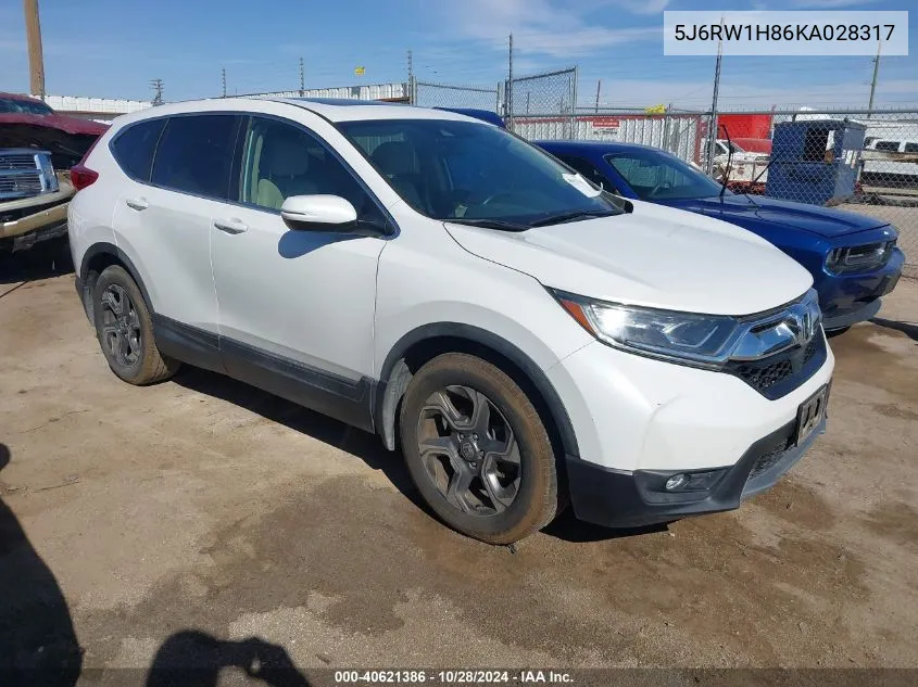 2019 Honda Cr-V Ex-L VIN: 5J6RW1H86KA028317 Lot: 40621386