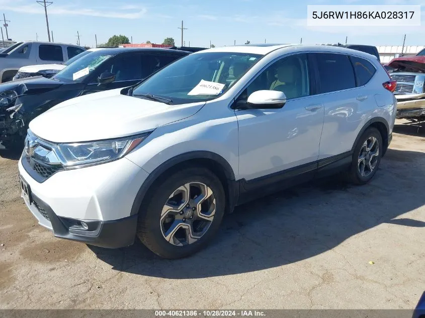 2019 Honda Cr-V Ex-L VIN: 5J6RW1H86KA028317 Lot: 40621386