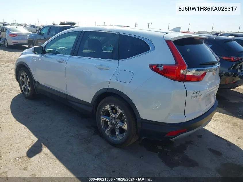 2019 Honda Cr-V Ex-L VIN: 5J6RW1H86KA028317 Lot: 40621386