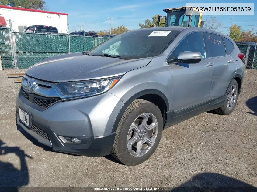 2019 Honda Cr-V Ex-L VIN: 7FARW2H85KE058609 Lot: 40627778