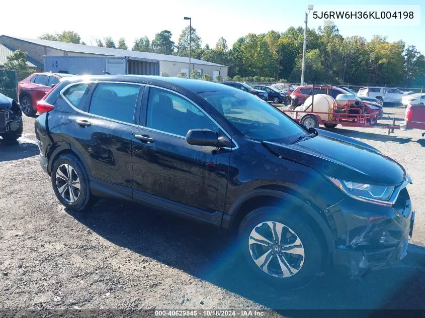 2019 Honda Cr-V Lx VIN: 5J6RW6H36KL004198 Lot: 40629845