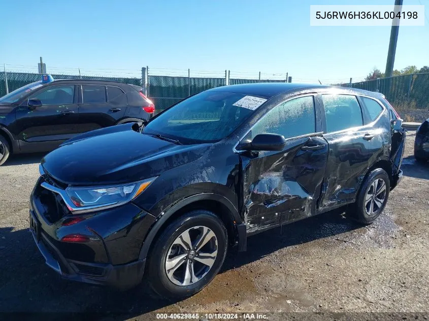 2019 Honda Cr-V Lx VIN: 5J6RW6H36KL004198 Lot: 40629845