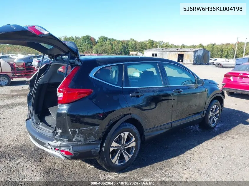 2019 Honda Cr-V Lx VIN: 5J6RW6H36KL004198 Lot: 40629845