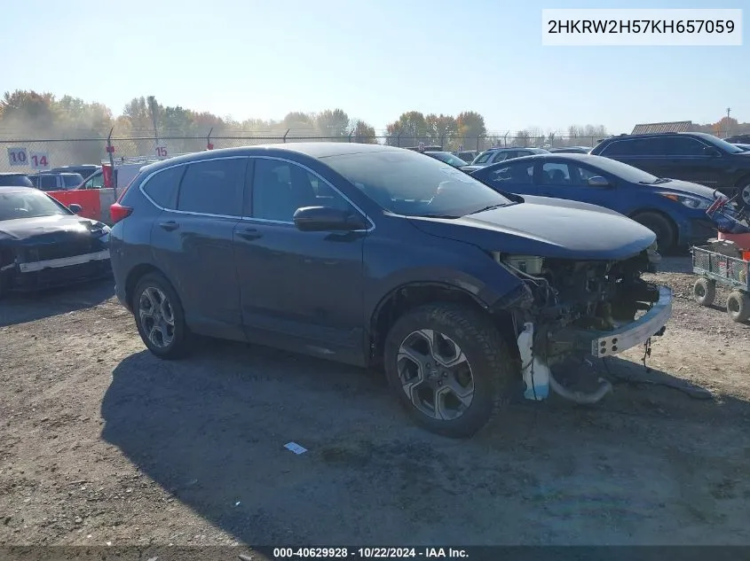 2019 Honda Cr-V Ex VIN: 2HKRW2H57KH657059 Lot: 40629928