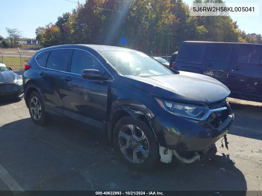 2019 Honda Cr-V Ex VIN: 5J6RW2H58KL005041 Lot: 40632993